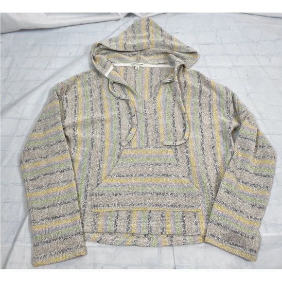 Earthbound Drug Rug Soft Pullover Knit Hooded Rainbow Color Top Woman’s Size L - Picture 14 of 15